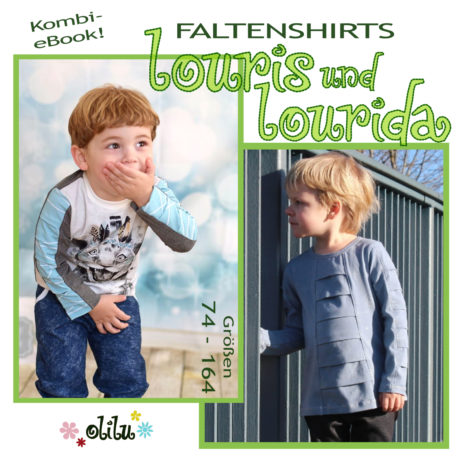 Kombi-eBook Schnittmuster Faltenshirts Louris und Lourida von olilu